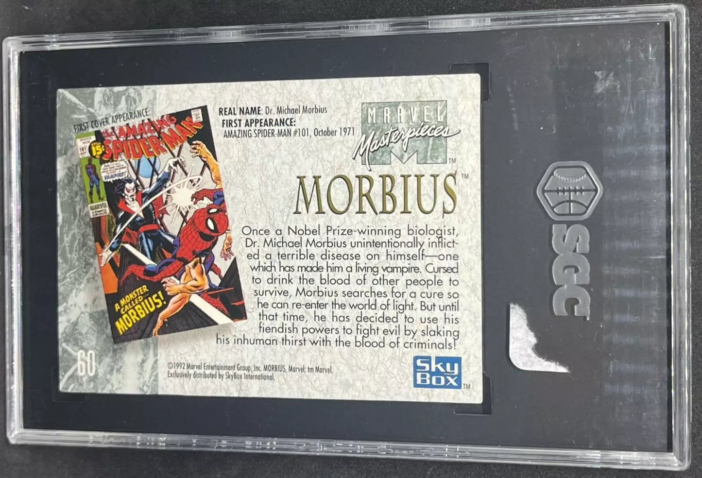 1992 Skybox Marvel Masterpieces #60 Morbius SGC 9 Mint Vintage