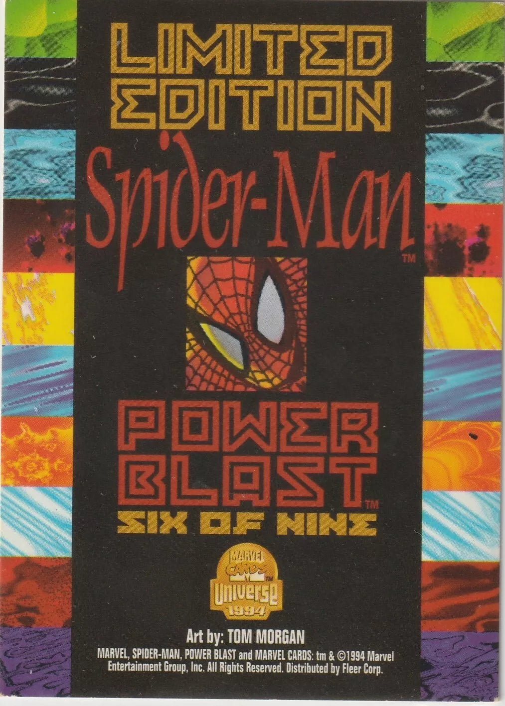 1994 Fleer Marvel Universe Power Blast 6 of 9 Spiderman Limited Edition Rare
