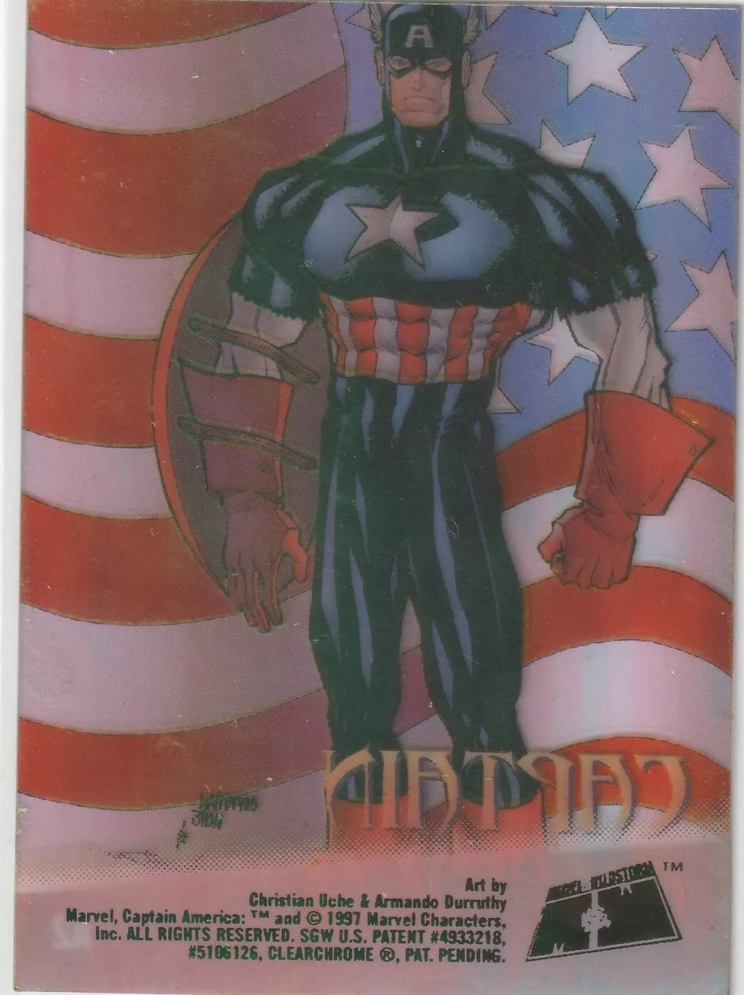 1997 Fleer Skybox Marvel vs Wildstorm Clearchrome Insert A2 Captain America