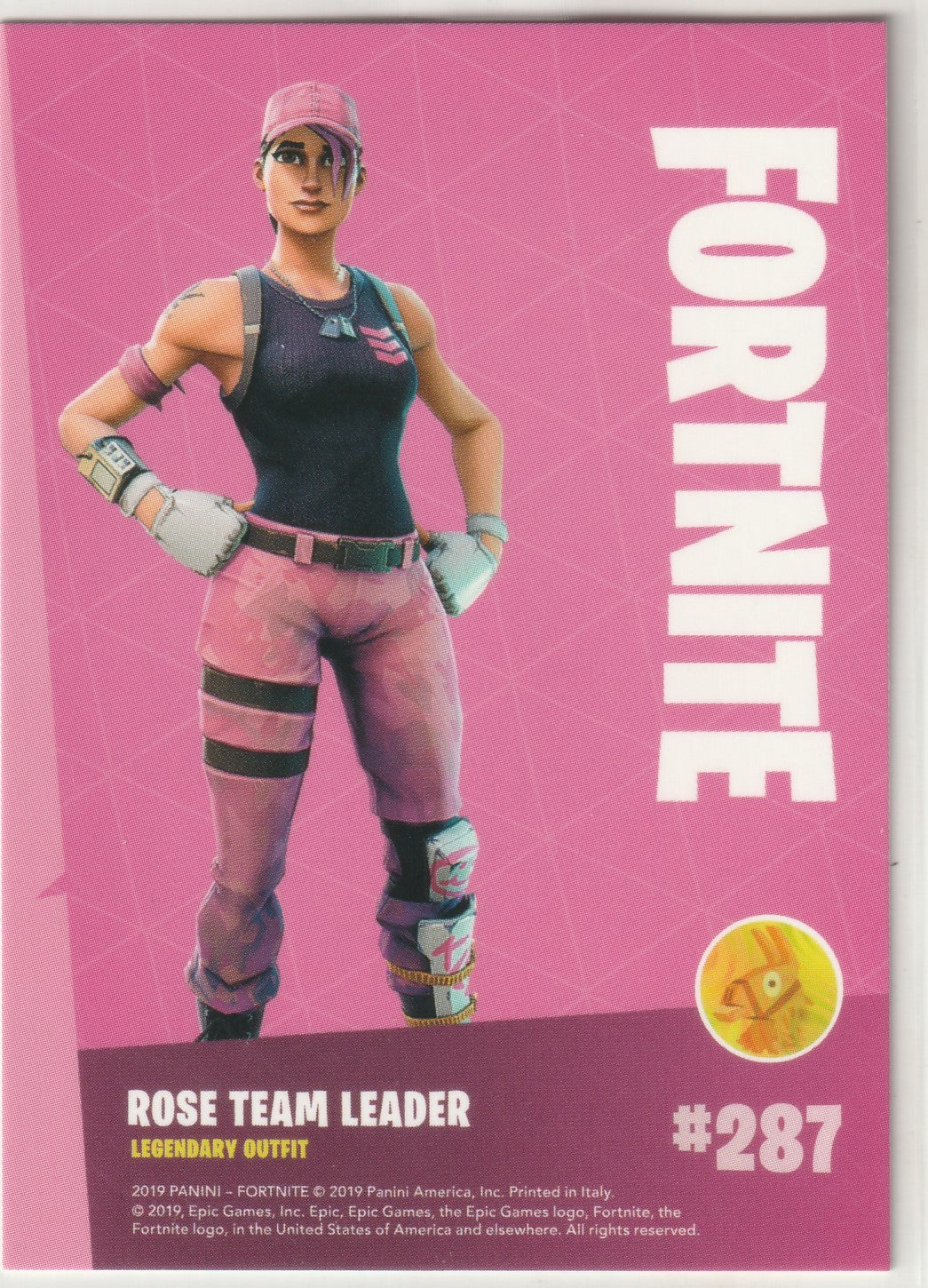 2019 Fortnite Series 1 Fortnite Rose Team Leader #287 Legendary Outfit Trading Card