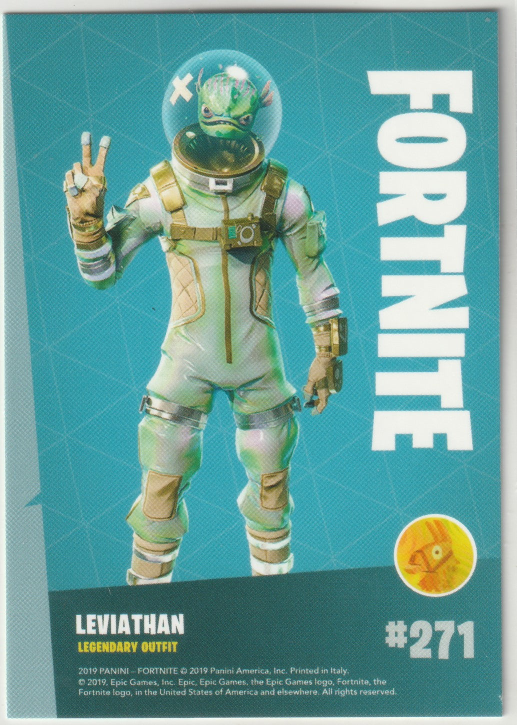2019 Fortnite Series 1 Fortnite Leviathan #271 Legendary Outfit Trading Card