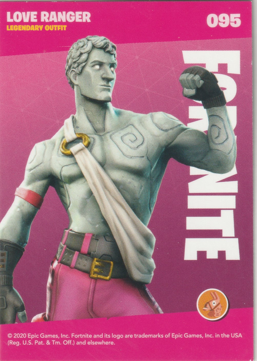 2020 Fortnite Reloaded Fortnite Love Ranger #095 Legendary Outfit Trading Card