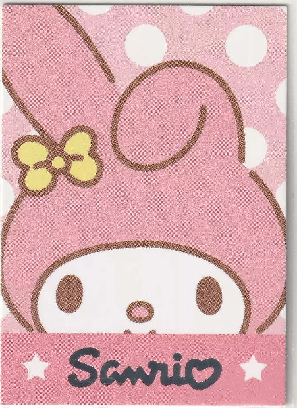 Sanrio-PR-009 My Melody and Friends Crystal Card Back - My Melody, Hello Kitty, Kuromi, and other Sanrio characters in a circus-themed design with foil accents.