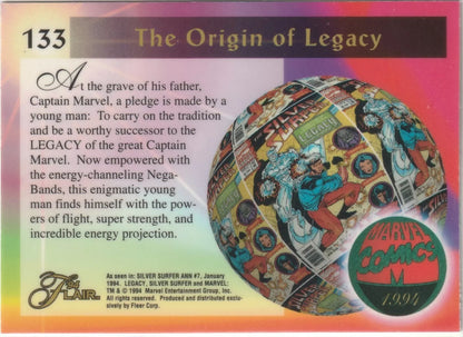 1994 Flair Marvel Inaugural Edition #133 Legacy Origin of Pack Fresh Vintage