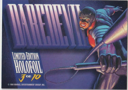 1994 Fleer Marvel Masterpieces Silver Holofoil 3 of 10 Daredevil (1:3 packs)