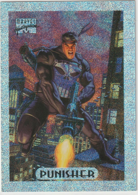 1994 Fleer Marvel Masterpieces Silver Holofoil 6 of 10 Punisher (1:3 packs)