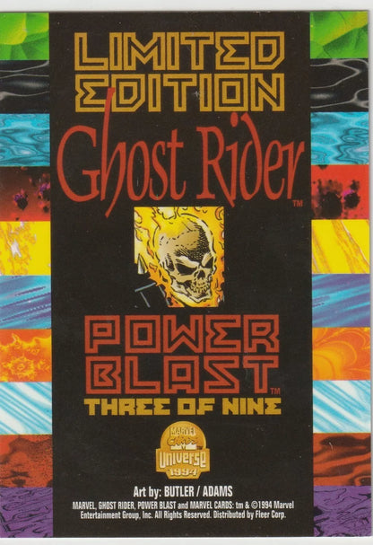 1994 Fleer Marvel Universe Power Blast 3 of 9 Ghost Rider