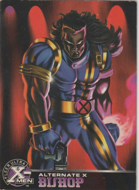 1996 Fleer Marvel Ultra X-Men Alternate X Bishop Ins 3 of 20 Embossed Effect