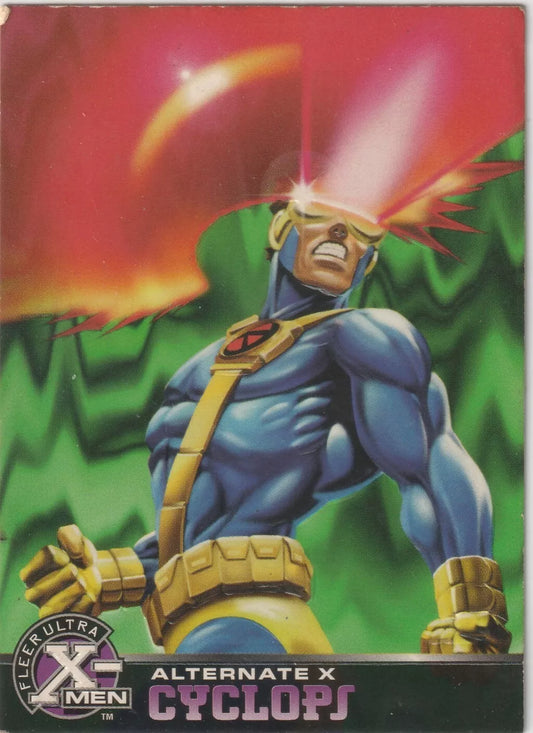 1996 Fleer Marvel Ultra X-Men Alternate X Cyclops Insert 7 of 20 Embossed Effect