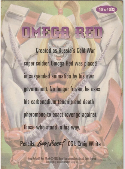 1996 Fleer Marvel Ultra X-Men Alternate X Omega Red Ins 15 of 20 Embossed Effect