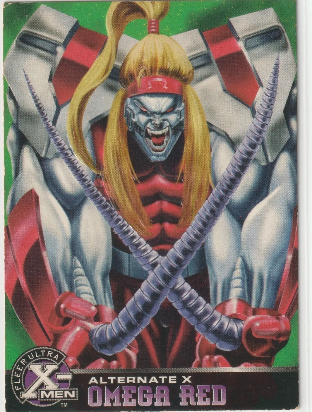 1996 Fleer Marvel Ultra X-Men Alternate X Omega Red Ins 15 of 20 Embossed Effect