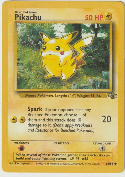 1999 Pokemon Jungle Non Holo 60/64 Pikachu Vintage WOTC