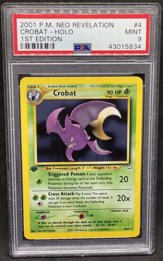 2000 Pokemon Neo Revelation #4 Crobat First Edition Holo PSA 9 Mint