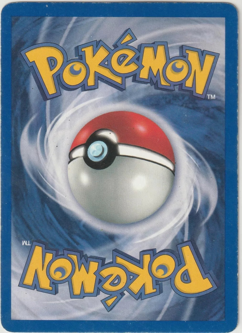 "Standard Pokémon card back featuring a Pokéball in the center with the Pokémon logo above it."