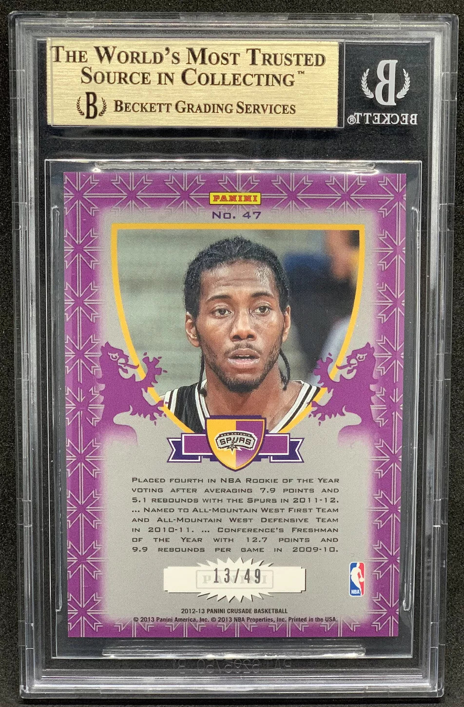 2012-13 Panini Crusade Purple Prizm Rookie RC /49 BGS 9.5 Kawhi Leonard True Gem