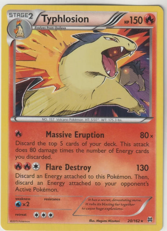 2015 Pokemon BREAKthrough Rare Foil #20/162 Typhlosion Amazing Condition NM?