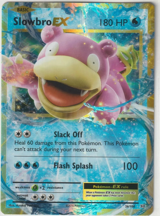 2015 Pokemon Evolutions Full Art Ultra Rare Foil #26/108 Slowbro EX NM condition