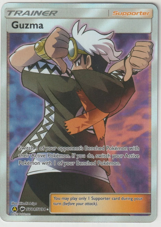 2019 Pokemon Hidden Fates Full Art Ultra Rare Trainer Foil SV84/SV94 Guzma NM