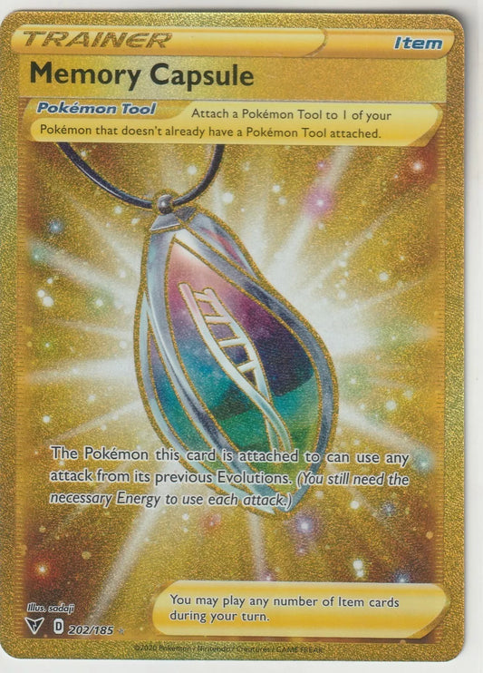 2020 Pokemon Vivid Voltage Full Art Gold Secret Rare #202 Memory Capsule NM