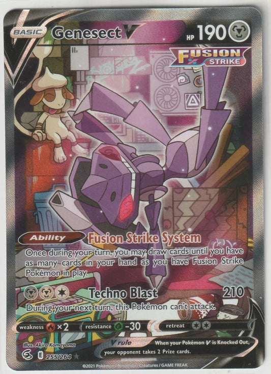 2021 Pokemon Fusion Strike Full Alt Art Rare 255/264 Genesect V NM Wow!