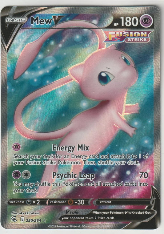 2021 Pokemon Fusion Strike Full Art Ultra Rare Foil 250/264 Mew V NM