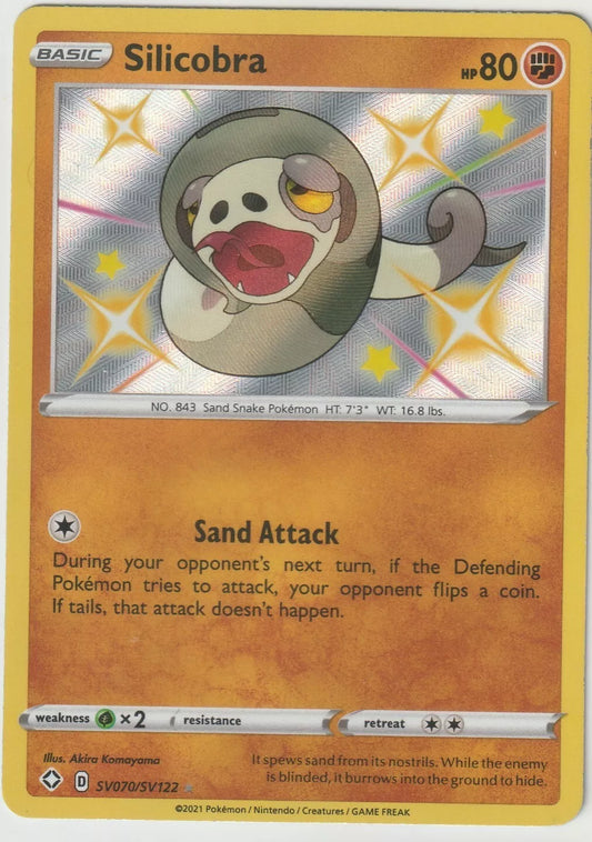 2021 Pokemon Shining Fates Shiny Rare Holo SV070/SV122 Silicobra