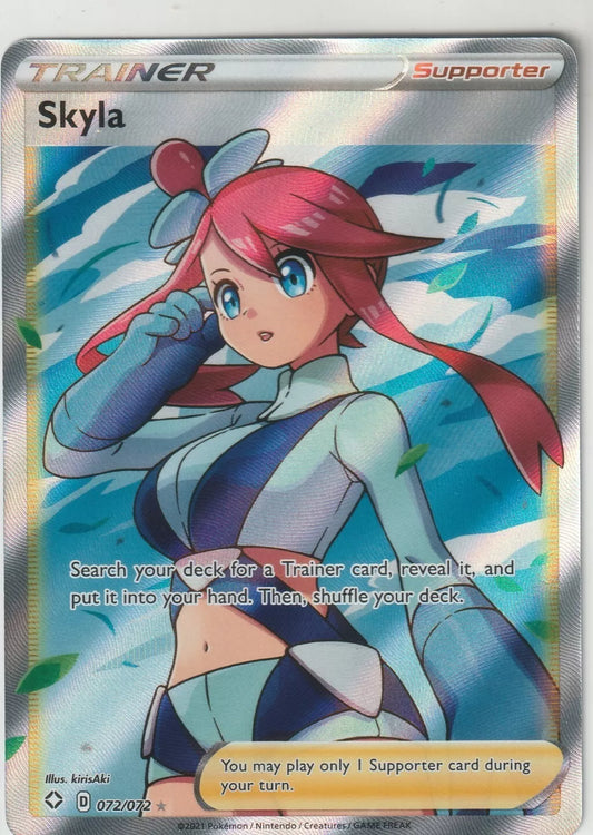 2021 Pokemon TCG Shining Fates 072/072 Skyla Trainer Full Art Ultra Rare 2