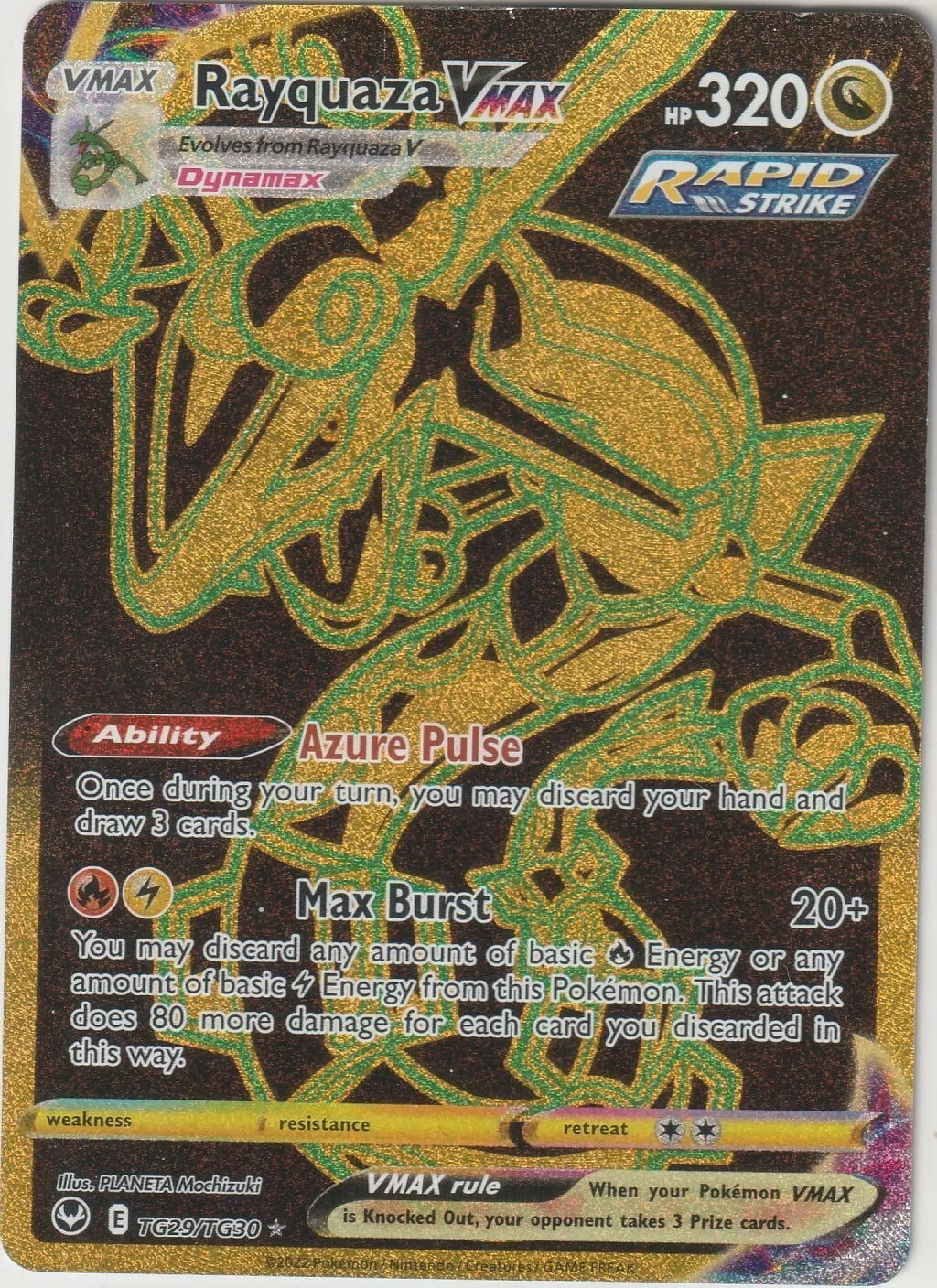 2022 Pokemon Silver Tempest Full Art Ultra Rare Goil Foil TG29 Rayquaza VMAX