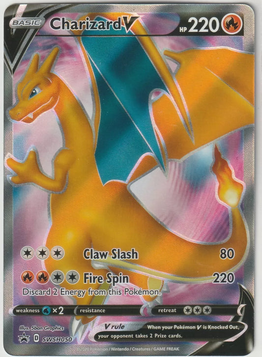 2022 Pokemon Sword and Shield Full Art Black Star Promo Foil SWSH050 Charizard V