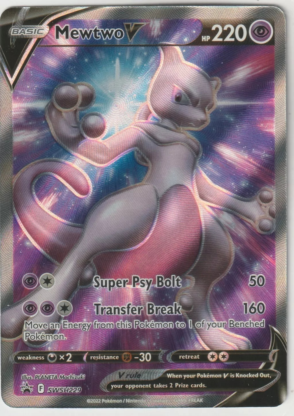 2022 Pokemon TCG Pokemon Go SWSH229 Mewtwo V Black Star Promo