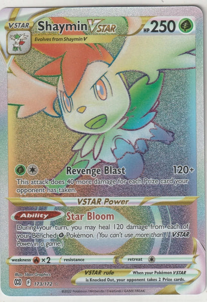 2023 Pokemon Brilliant Stars Rainbow Secret Rare Full Art 173 Shaymin VMAX NM