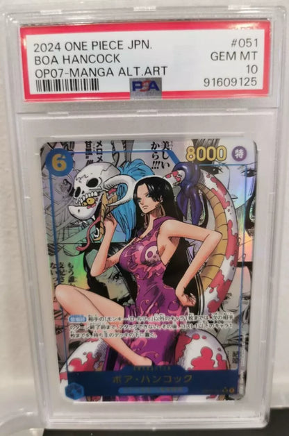 2024 One Piece Japanese TCG OP07-051 PSA 10 Boa Hancock Manga Alt Art Gem Mint