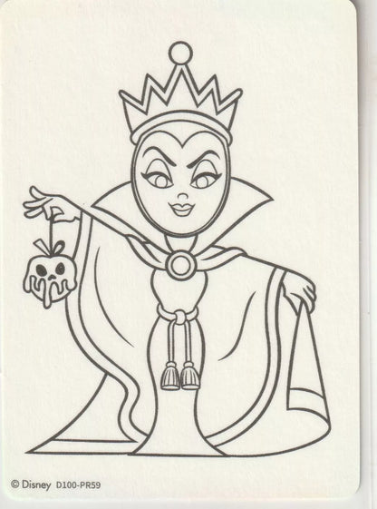 Color Your Own Evil Queen from Snow White holding a poisoned apple.