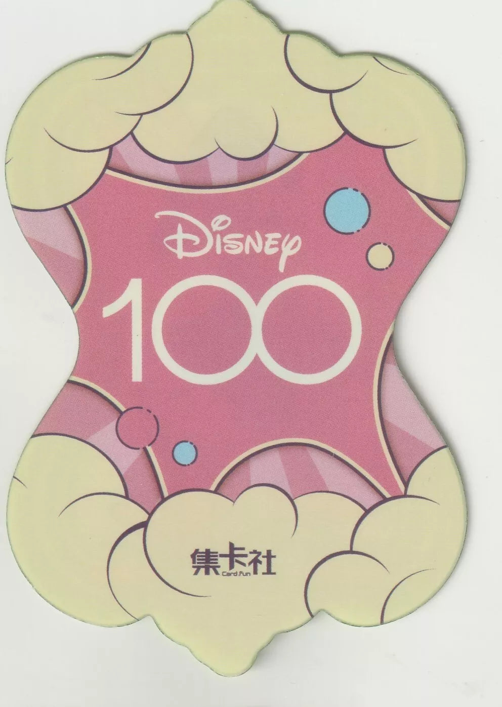 Disney 100 logo with a soft pastel background and Card Fun branding.