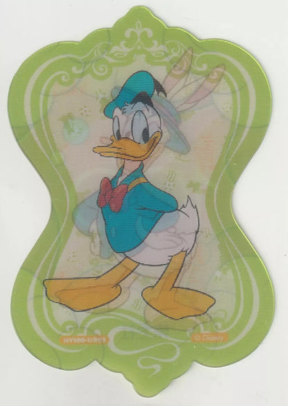 Disney 100 Lenticular Die Cut Donald Duck with classic sailor outfit and playful green background.