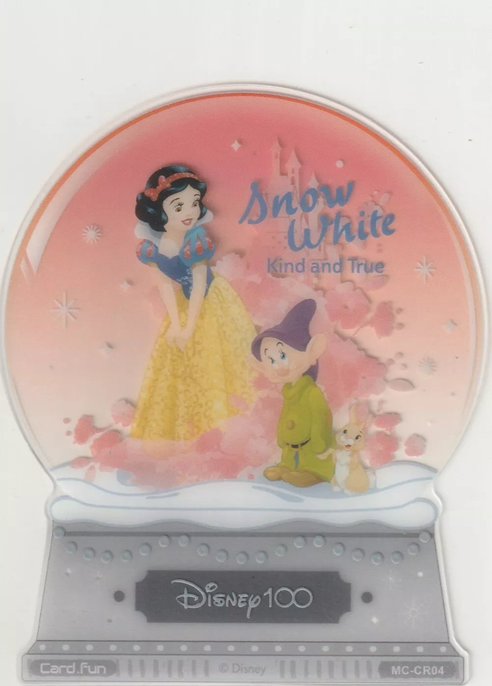 Disney 100 Acetate Die Cut Snow Globe featuring Snow White and Dopey from Snow White and the Seven Dwarfs.