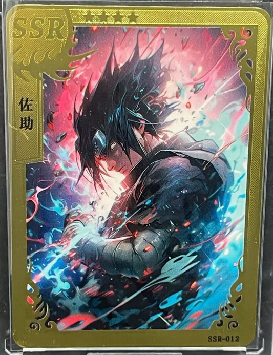 Gold Metal Mixed Anime Card Naruto SSR-012 Sasuke Uchiha  4 Star SS Rare