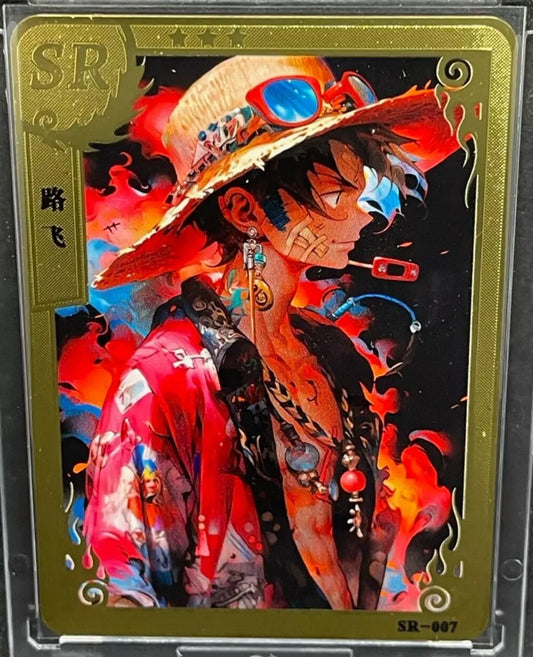 Gold Metal Mixed Anime Card SR007 One Piece Monkey D Luffy Super Rare