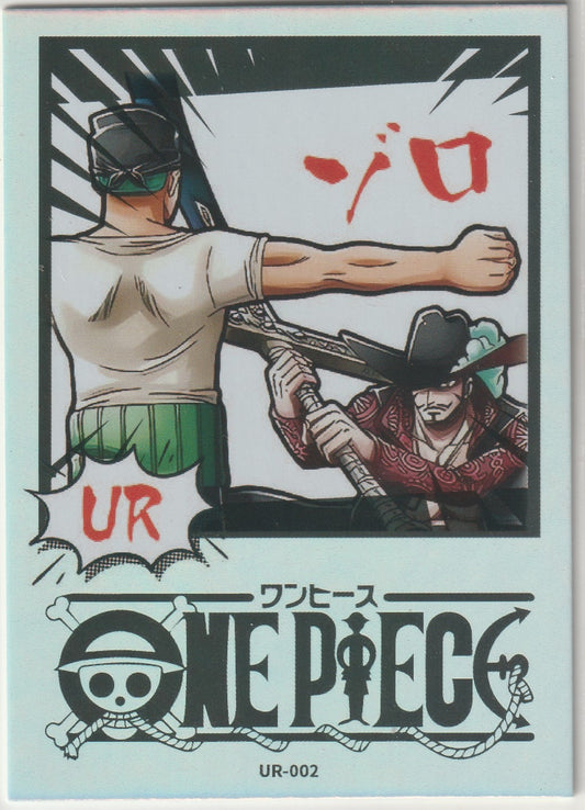 One Piece Anime Card UR-002 Foil Refractor Iconic Scenes Zoro vs Mihawk