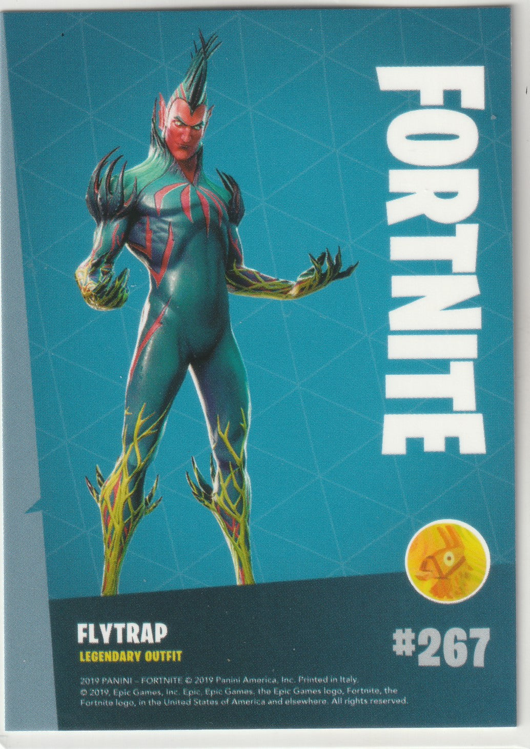 2019 Fortnite Series 1 Fortnite Flytrap #267 Legendary Outfit Trading Card