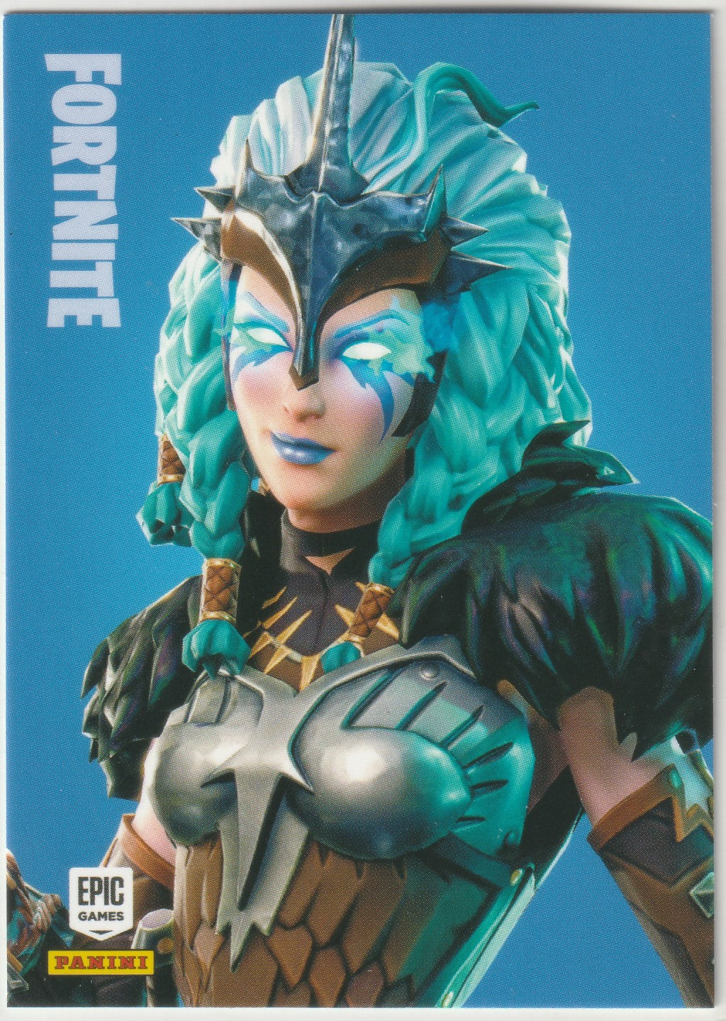 Exclusive Fortnite trading card featuring the legendary Valkyrie outfit (#294). Showcasing the fierce and warrior-like design of this iconic character with intricate armor and a flowing cape. Official Epic Games x Panini collectible from the 2019 Series 1