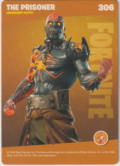 2020 Fortnite Reloaded Movin' The Prisoner #306 Legendary Outfit Lenticular 3D Trading Card