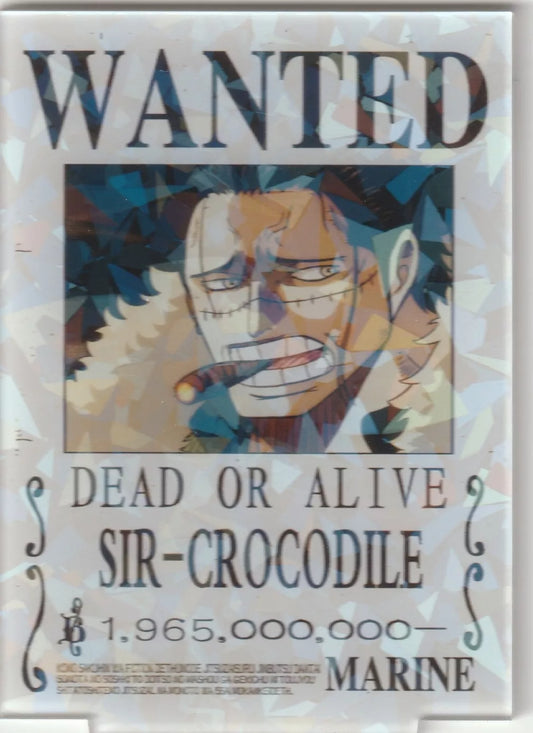 One PIece Acrylic Stand Wanted Poster Card Crocodile Crystal Ice effect