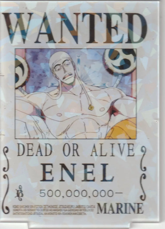 One PIece Acrylic Stand Wanted Poster Card Enel Crystal Ice effect