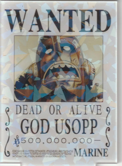 One PIece Acrylic Stand Wanted Poster Card God Usopp Crystal Ice effect