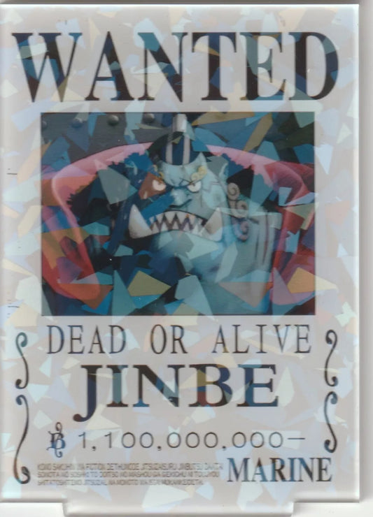 One PIece Acrylic Stand Wanted Poster Card Jinbe Crystal Ice effect