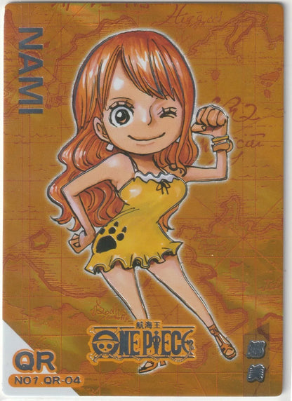 One Piece 26th Anniversary No.1 QR-04 Nami Swann Chibi Card Waifu