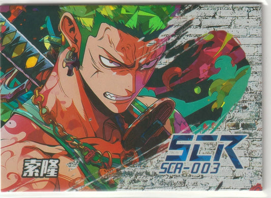 One Piece Anime Card - SCR-003 Roronoa Zoro Mecha Art Crystal Effect