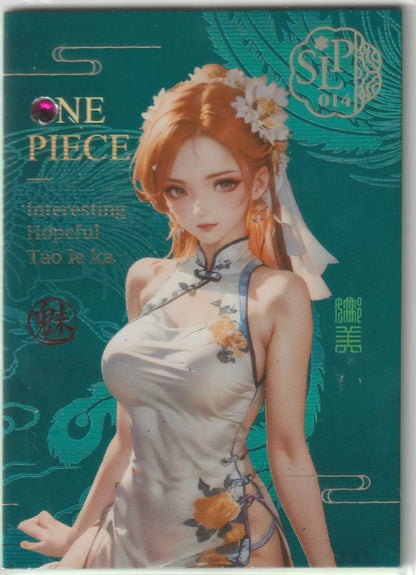 One Piece Anime Card -  SLP-014 Nami Waifu Wedding Gem Serial 048/888