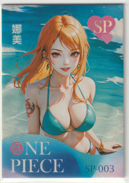 One Piece Anime Card - SP-003 Nami Swan Swimsuit Sexy Waifu At the beach